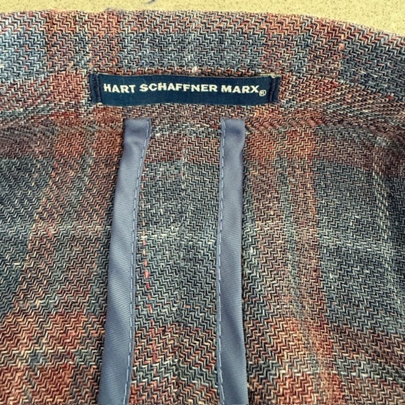 Hart Schaffner Marx NY Fit 48R  Plaid Pattern Sport Coat Linen/Wool ($595 new) - Picture 11 of 16